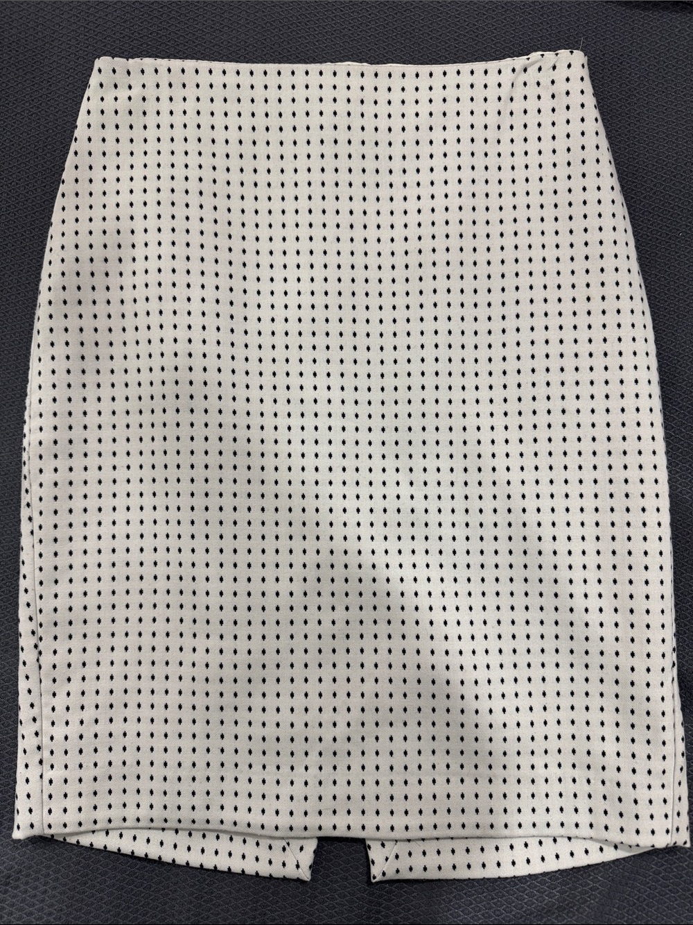 Express White Pencil Skirt with Black Dot Pattern